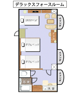 デラックスフォースルームの俯瞰図